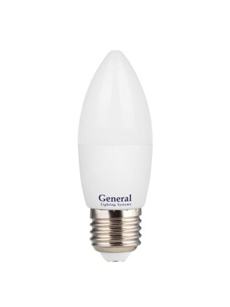 Лампа светодиодная E27, 20 Вт, 230 В, свеча, 6500 К, холодный белый свет, General Lighting Systems, GLDEN-CF, CF, 661481