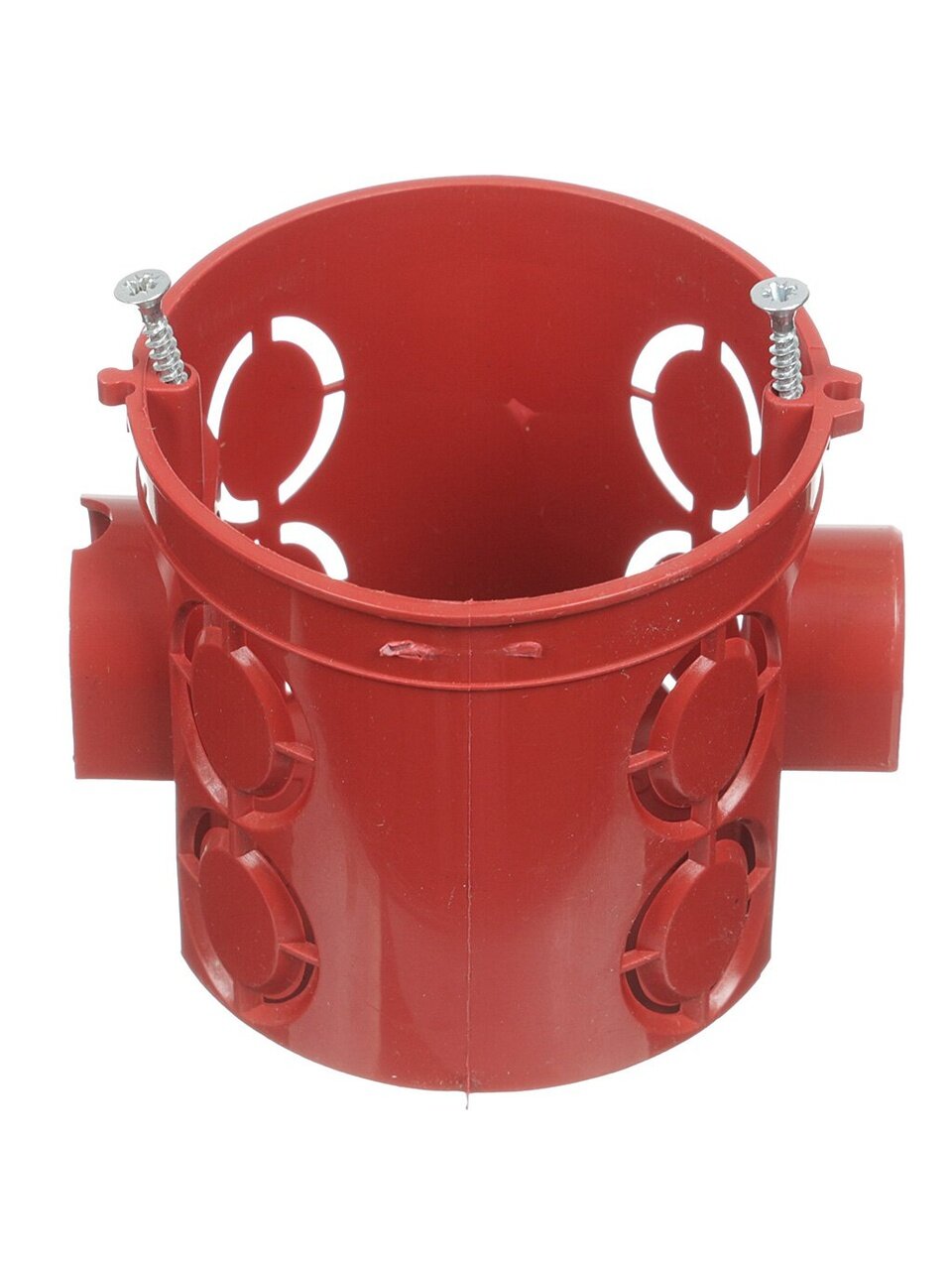 Коробка установочная, пластик, скрытая, диаметр 68х62 мм, TDM Electric, в бетон, углубленный, с саморезами, стыковочные узлы, красная, IP20, SQ1402-1106