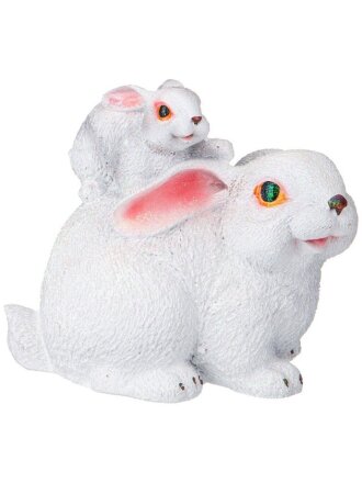 Фигурка декоративная полистоун, Зайцы белые, 18.5х11х23 см, Lefard, 169-739