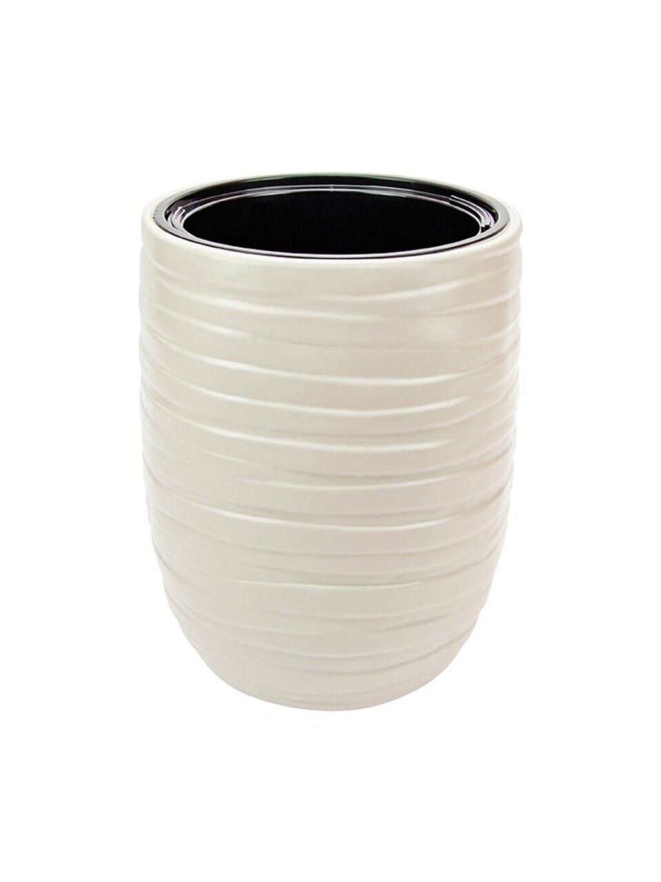 Кашпо пластик, 35х39 см, со вставкой, кремовое, Idea, Лайн, М 3411