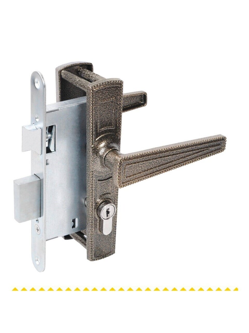 Замок врезной Абсолют, ЗВ4-3/01, БП-00013511, ручка в комплекте, цилиндровый, бронза