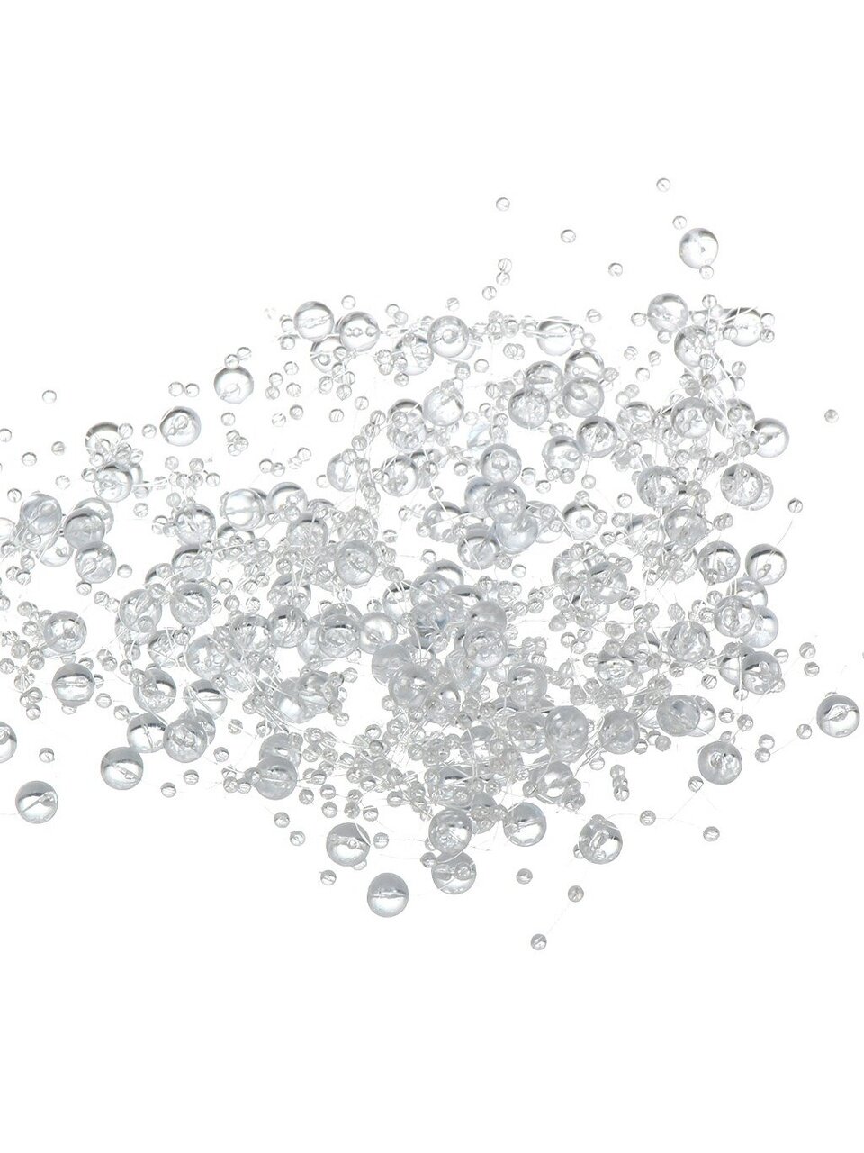 Бусы новогодние 200 см, прозрачные, Жемчужинки, Y4-9450
