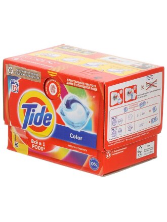 Капсулы для стирки Tide, Color, 12 шт, капсула 16.8 г