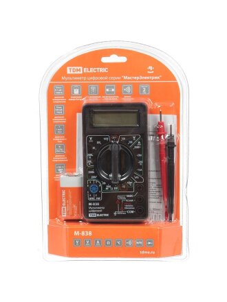 Мультиметр цифровой TDM Electric, Мастер Электрик М-838, SQ1005-0003