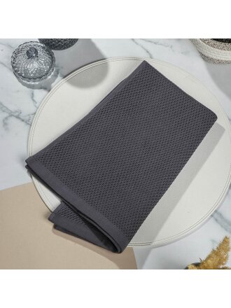 Полотенце кухонное вафельное, 40х60 см, 300 г/м2, 100% хлопок, Silvano, Esthetic, серое, Узбекистан