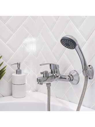 Смеситель для ванны, РМС, короткий излив, с картриджем, хром, SL85-009E