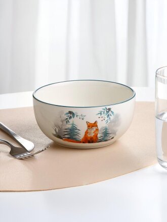 Салатник доломит, круглый, 13.7х6.6 см, 0.58 л, подарочная упаковка, Лисичка, Daniks