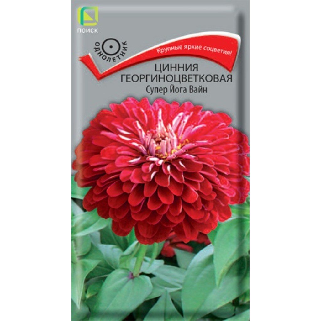 Семена Цветы, Цинния, Супер Йога Вайн, 0.4 г, георгиноцветковая, цветная упаковка, Поиск