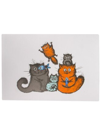 Салфетка для стола пластик, 40х28 см, прямоугольная, Коты, Y4-9164