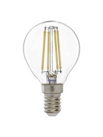 Лампа светодиодная E14, 12 Вт, 170-260 В, шар, 2700 К, General Lighting Systems, Филамент, прозрачное стекло, 661009