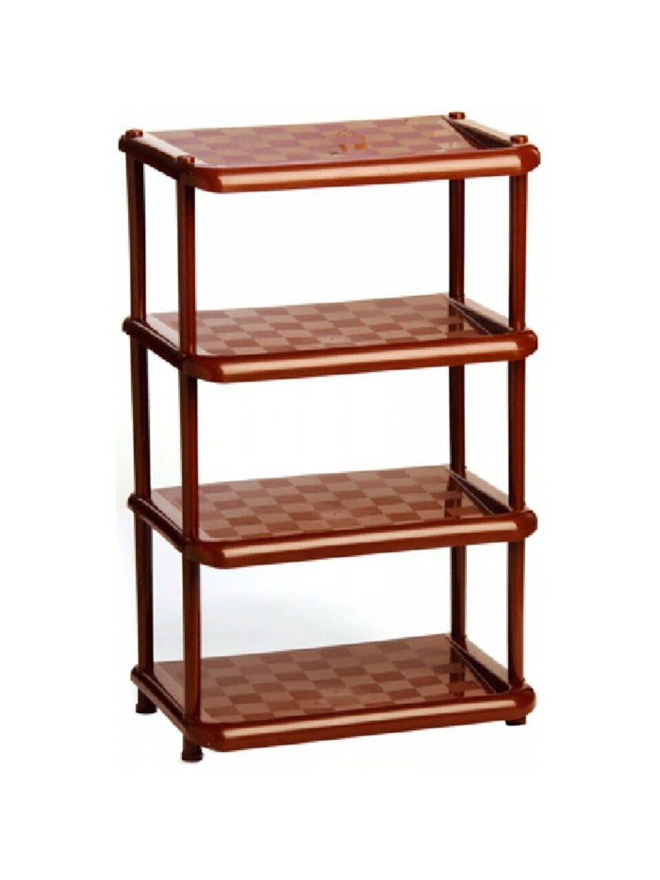 Полка для обуви, пластик, 4 секции, 49.7х30.7х80.7 см, коричневая, Idea, М2711