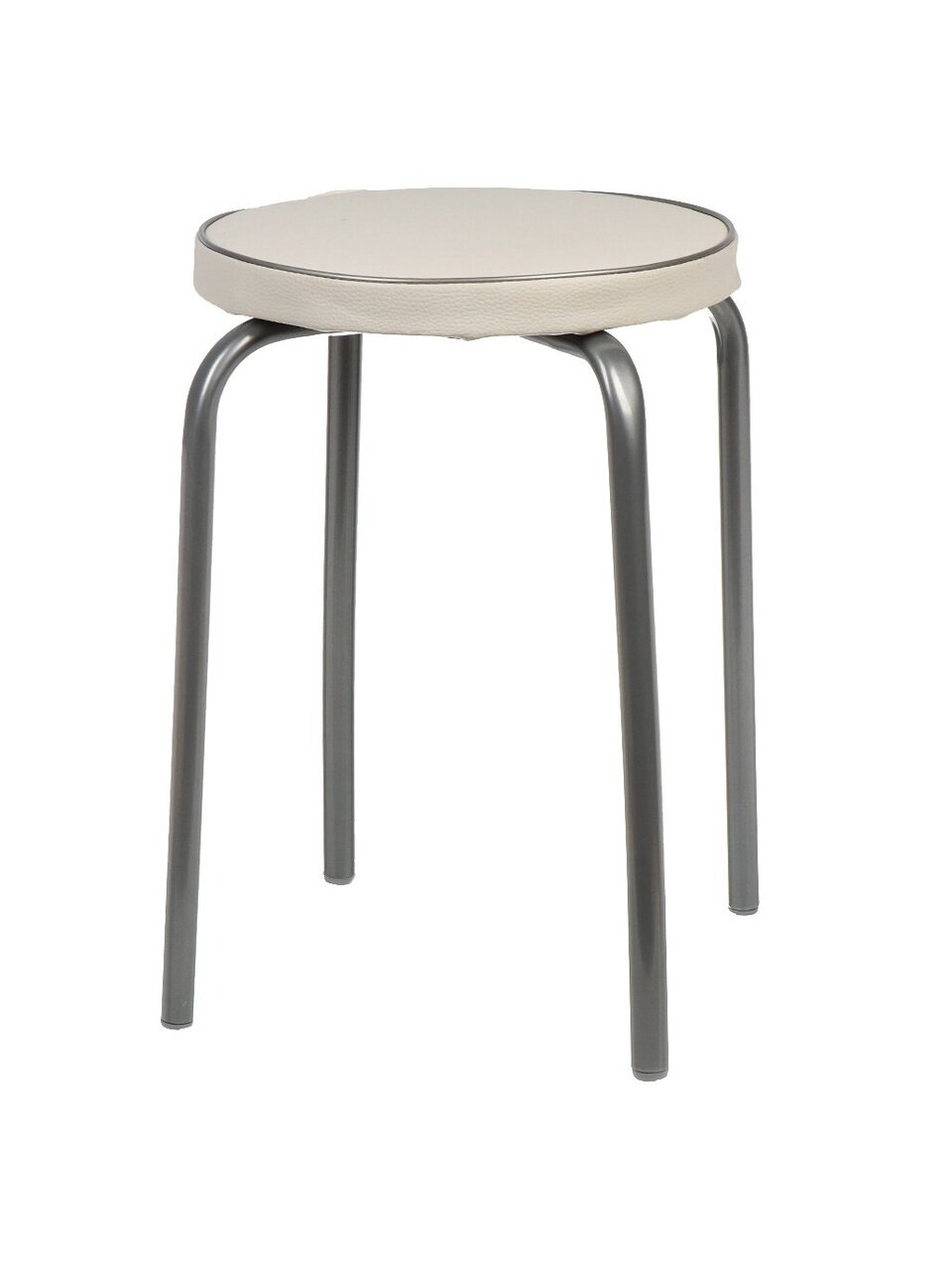 Табурет 320х320х465 мм, светло-серый, сиденье круглое, винилискожа, на болтах, на 4-х металлических опорах, Nika, ТФ02Р/СС
