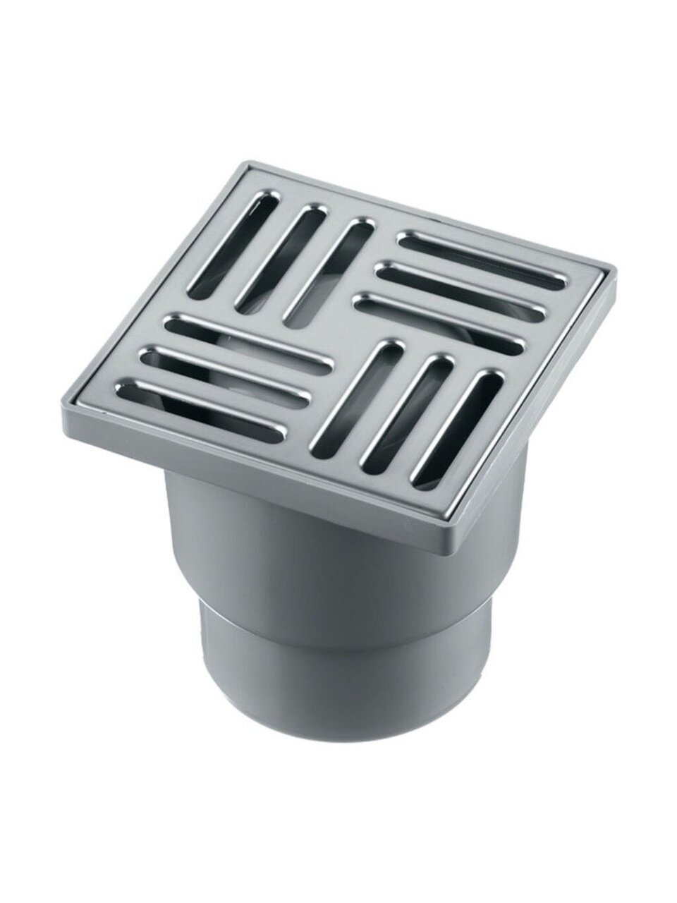 Трап канализационный прямой, 110 мм, 150х150 мм, РосТурПласт, нерегулируемый, пластик, 11390