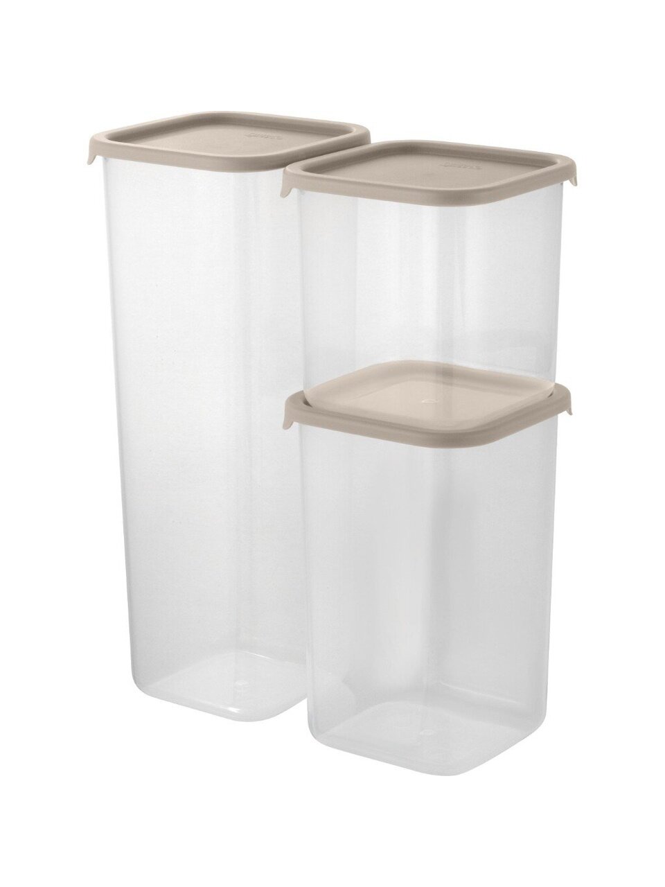 Банка для сыпучих продуктов, пластик, 0.8 л, 21х10.5х26.5 см, 3 шт, с крышкой, Sugar&Spice, Vanilla, SE168912005