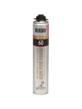 Пена монтажная KUDO, Trend 60 Window, профессиональная, 60 л, 1 л, летняя, KUPTW10S60