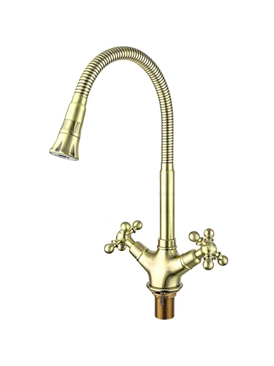 Смеситель для кухни, Gappo, гибкий излив, с кран-буксой, золотой, G4089-6