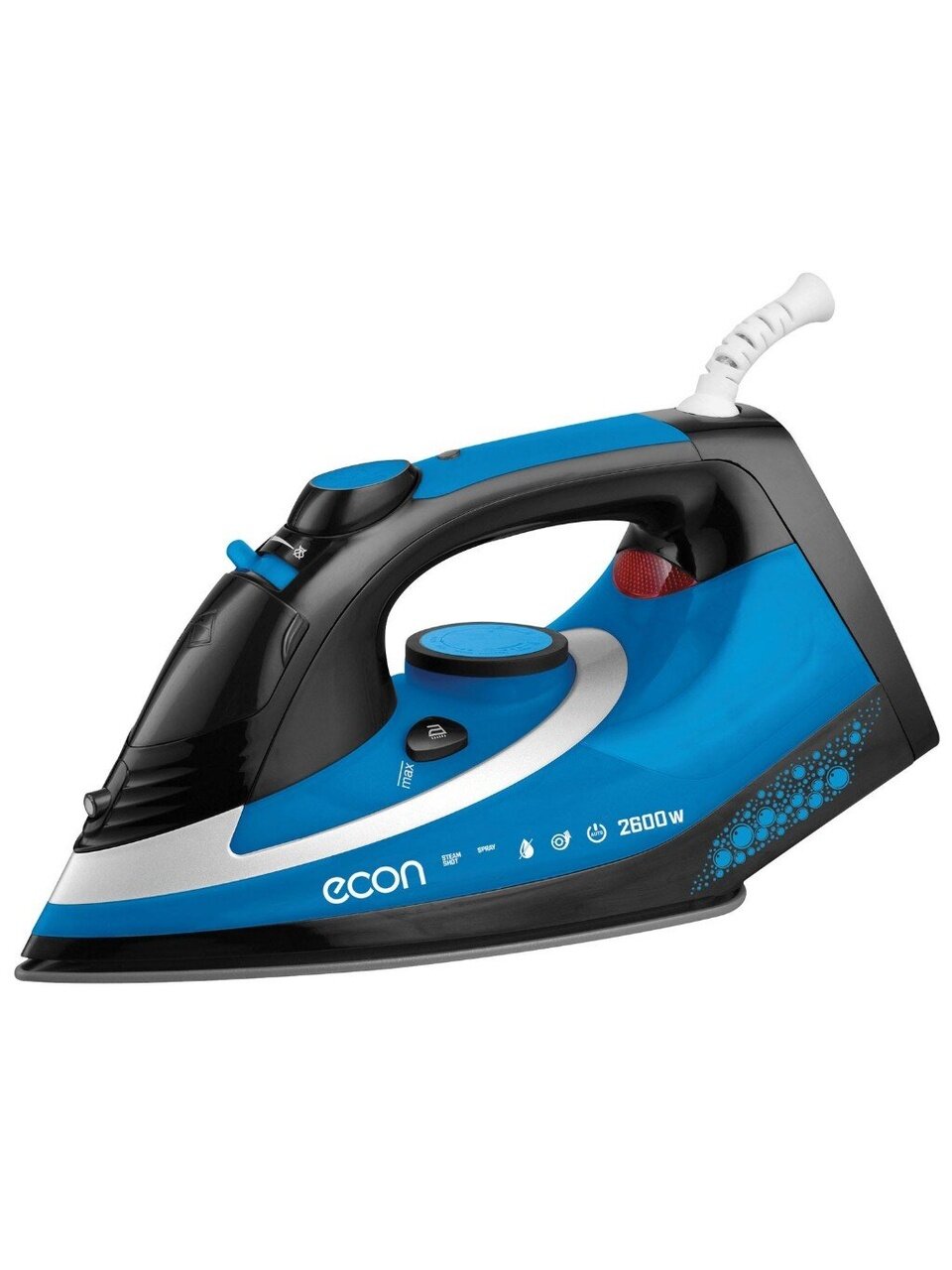 Утюг Econ, ECO-BI2603, 2600 Вт, керамика, вертикальное отпаривание, противокапельная система, 1.6 м, синий