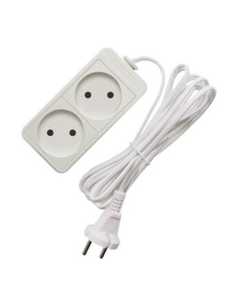 Удлинитель бытовой 2 гнезда, 3 м, ШШВП, без заземления, 1300 Вт, Союз