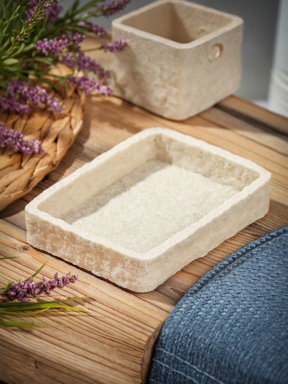 Мыльница настольная, Fora, Stone Natural, полирезина, FOR-STN036NAT