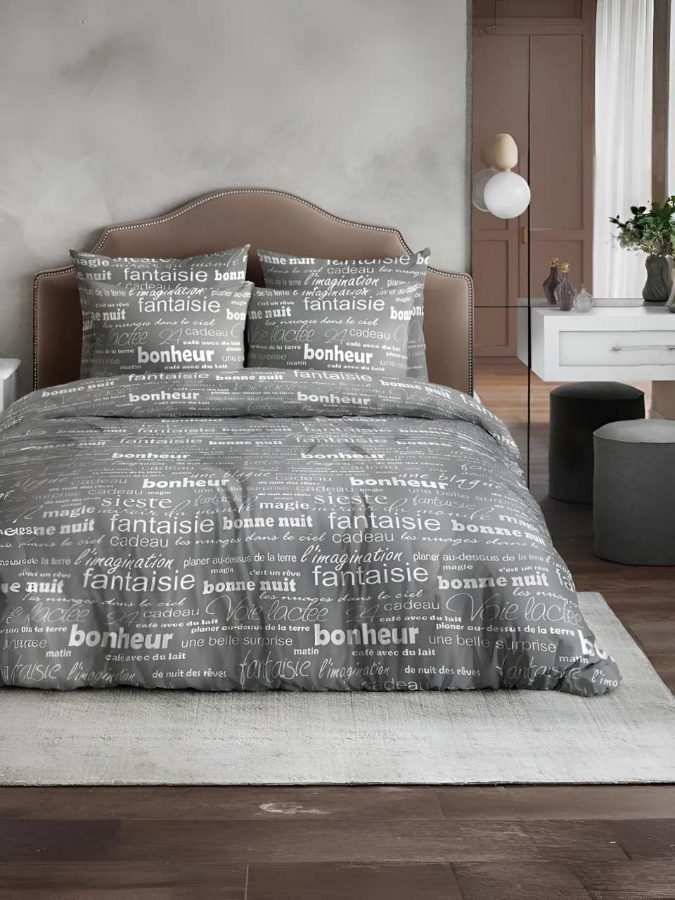 Постельное белье семейное, простыня 215х240 см, 2 наволочки 70х70 см, 2 пододеяльника 145х215 см, Ночь нежна, бязь, Письма