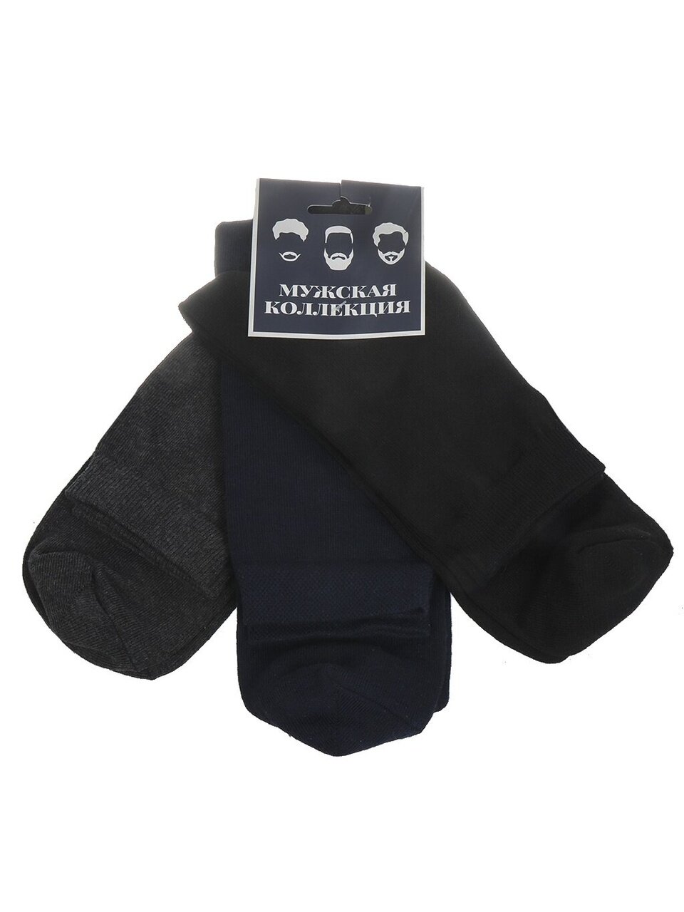 Носки для мужчин, хлопок, черный, синий, темно-серые, р. 29, К-01