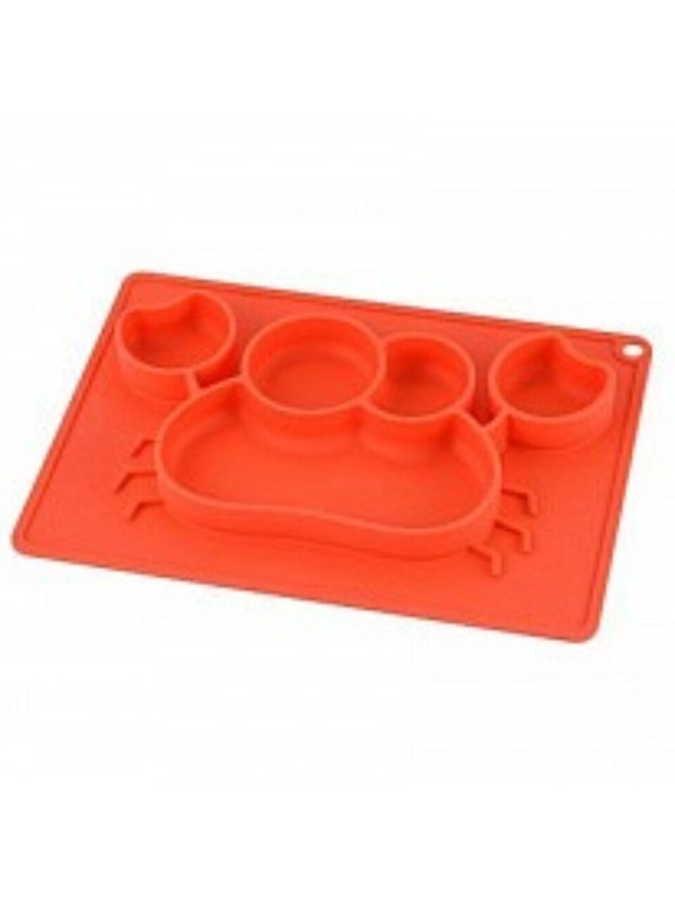 Тарелка детская силикон, Краб, плейсмат, Little Angel, красная