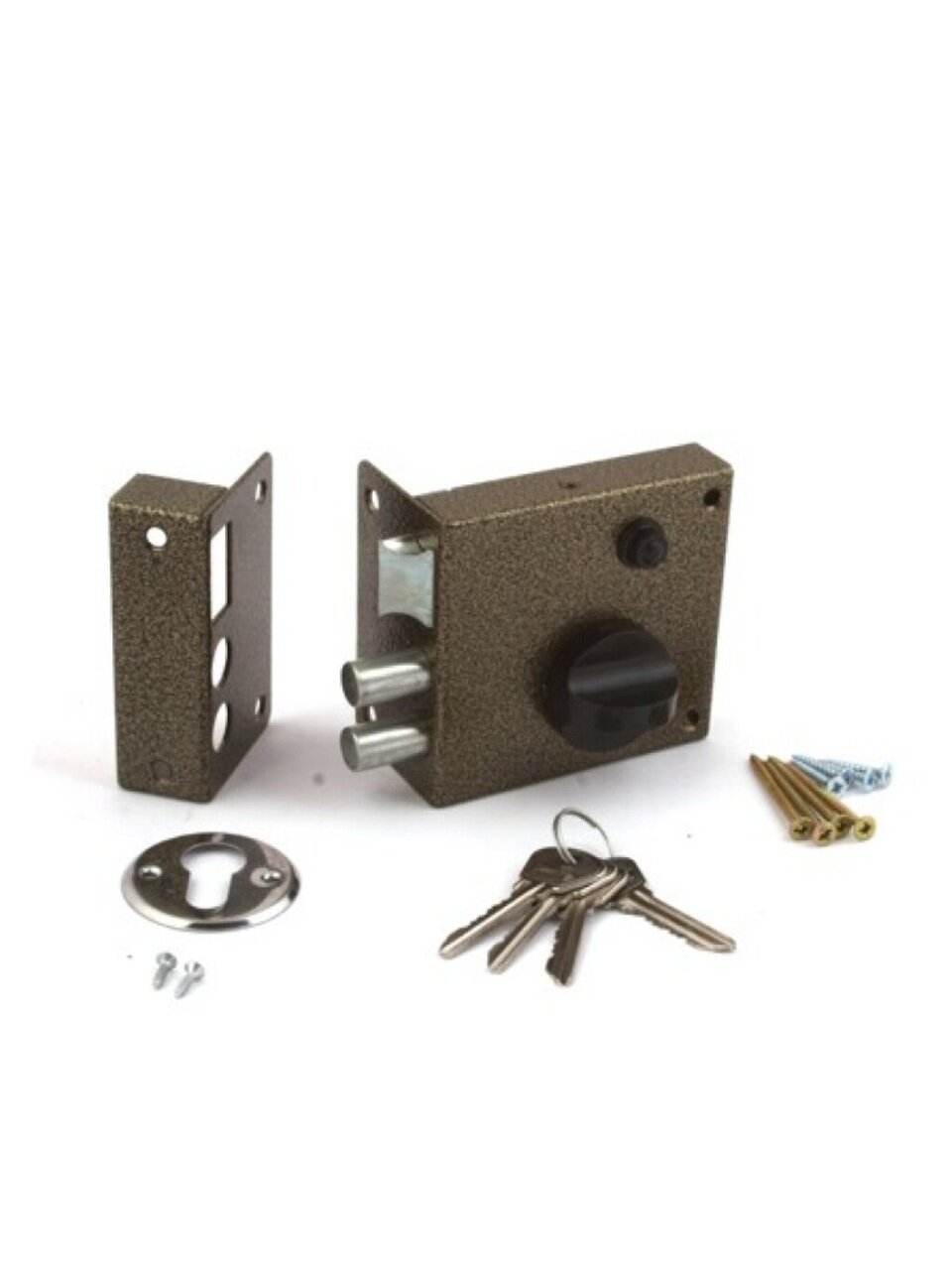 Замок накладной дверной, Омега, 3Н-3, 00-00000646, бронза