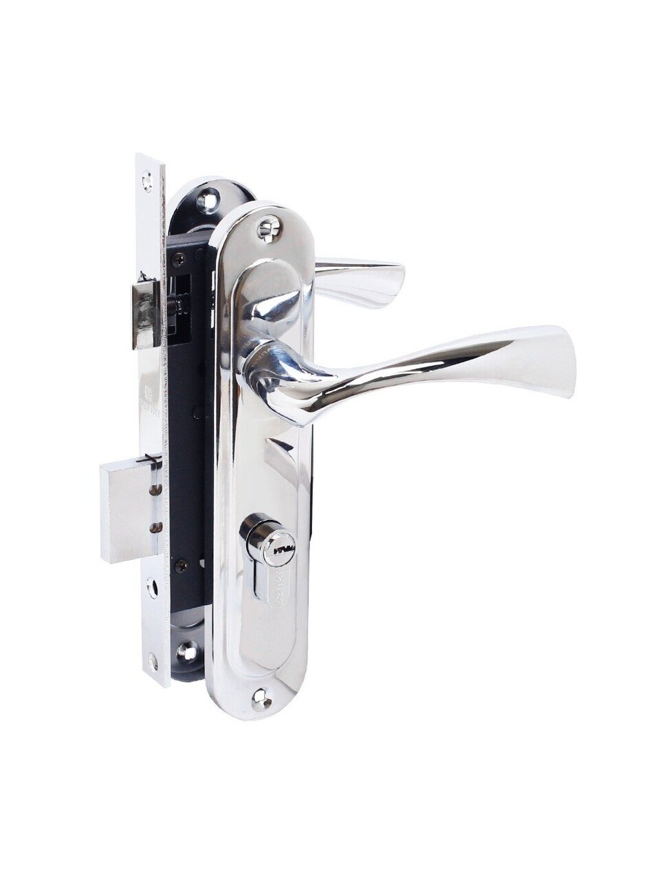 Замок врезной Булат, ЗВ4-1.70.03.04 НОМОС, 13 976, ручка в комплекте, цилиндровый, хром