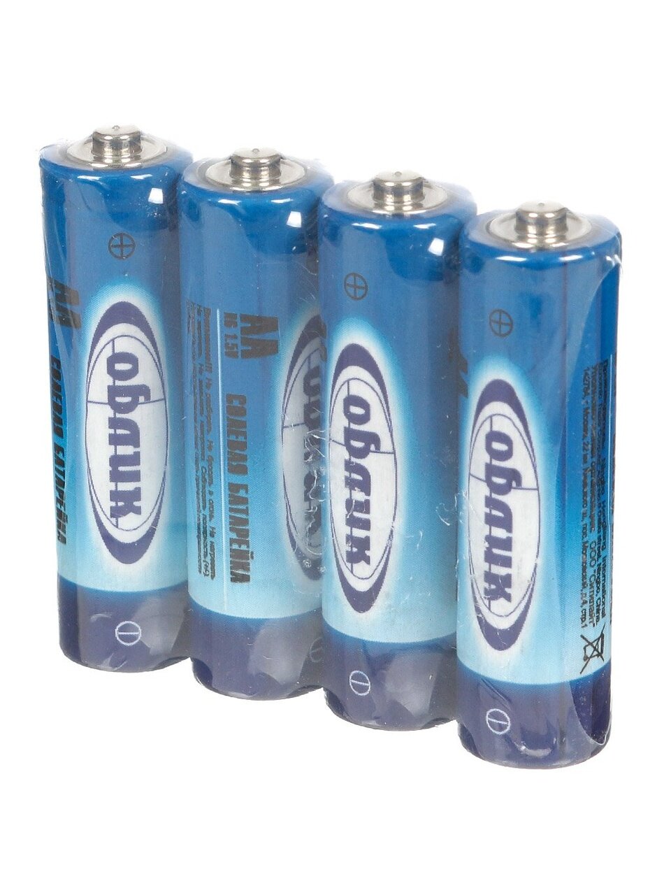 Батарейка Облик, АА (R6, 15D), солевая, спайка, 4 шт, 7534