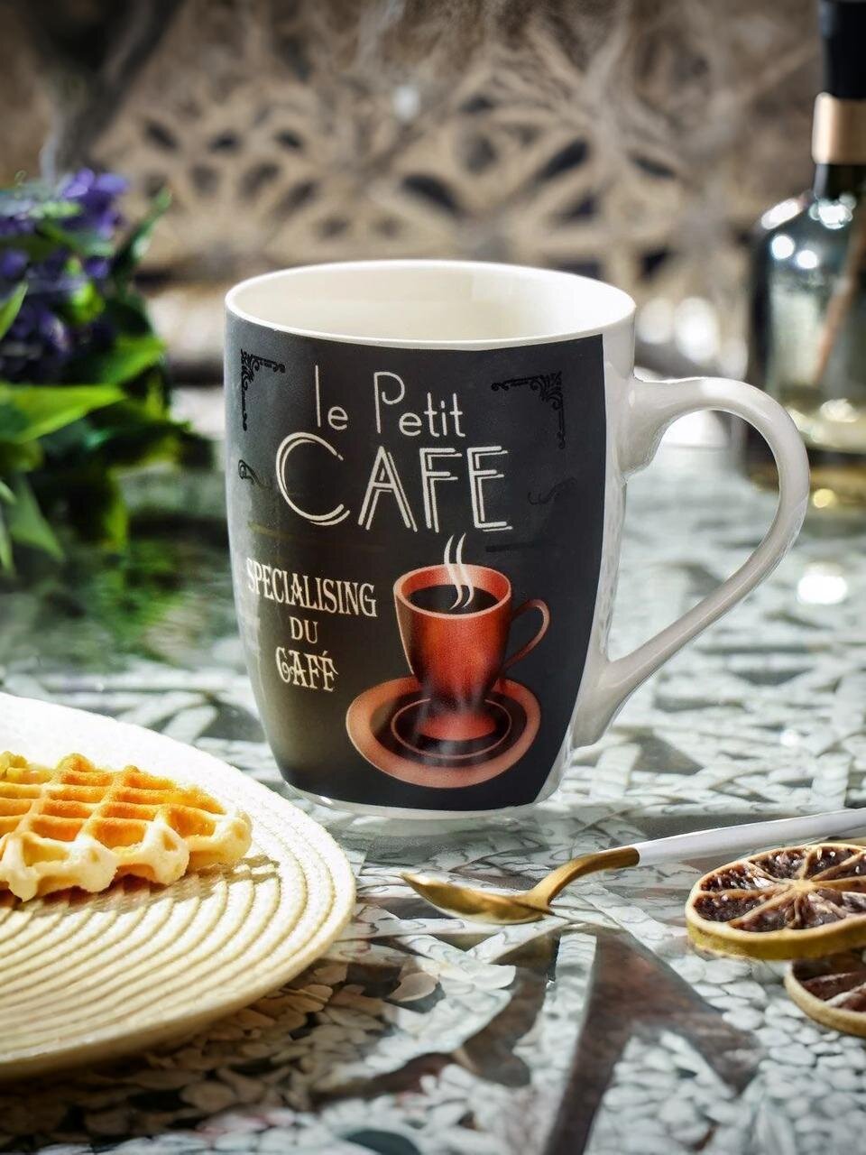 Кружка керамика, 350 мл, Кофейный вкус дизайн 1, матовая, Y6-2286, в ассортименте