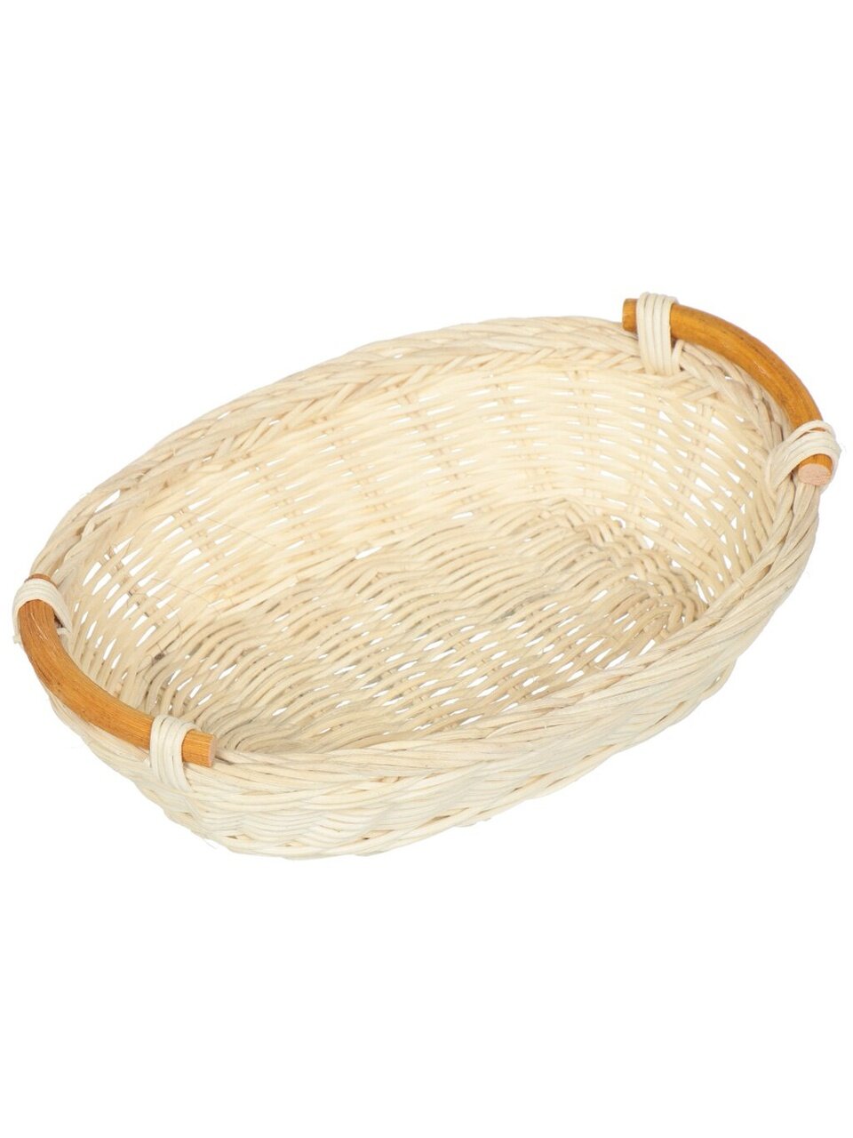 Корзина 23х16х5 см, овальная, плетеная, ротанг, с ручками, 06-125
