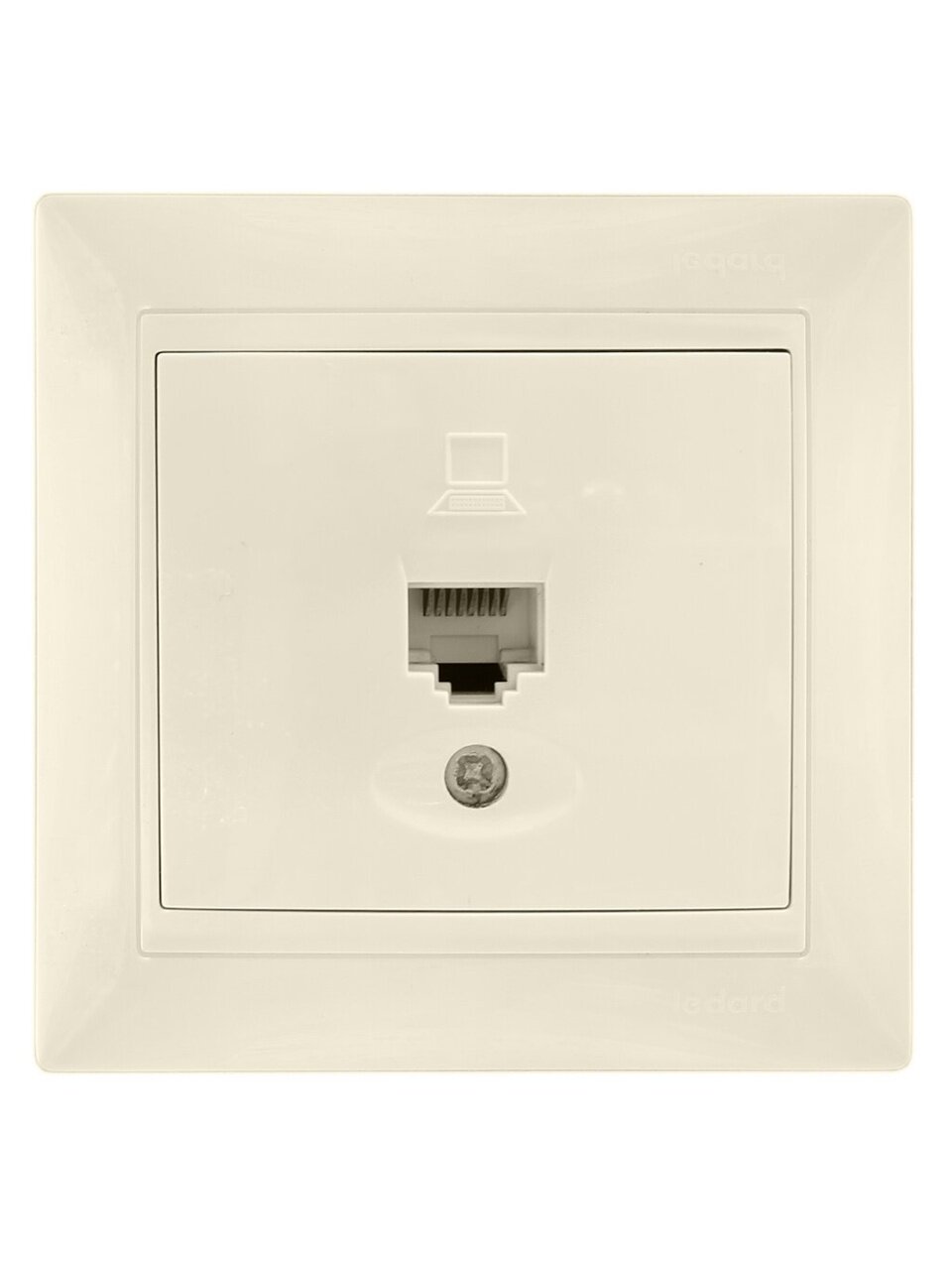 Розетка компьютерная скрытой установки, без заземления, кремовая, Ledard, RJ46, 6078685
