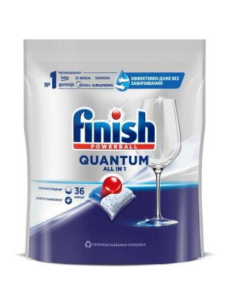 Таблетки для посудомоечной машины Finish, Quantum All in 1, 36 шт, бесфосфатные
