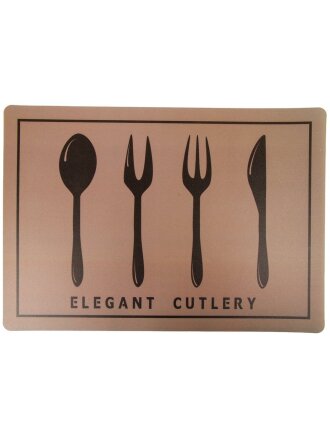 Салфетка для стола пластик, 40х28 см, прямоугольная, Столовые приборы, Y4-9146