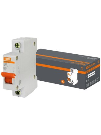 Автоматический выключатель TDM Electric, ВА47-63, 1 полюс, 40, 4.5 кА, С, SQ0218-0007