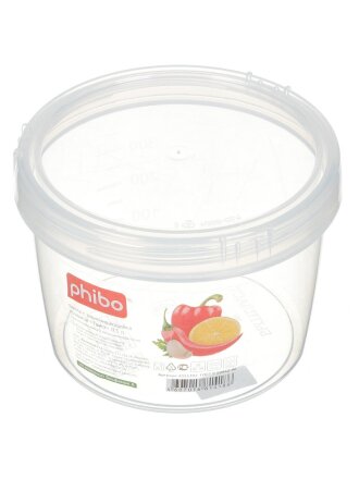 Банка для сыпучих продуктов, пластик, 0.5 л, 8 см, с крышкой, Бытпласт, Твист, 4311392