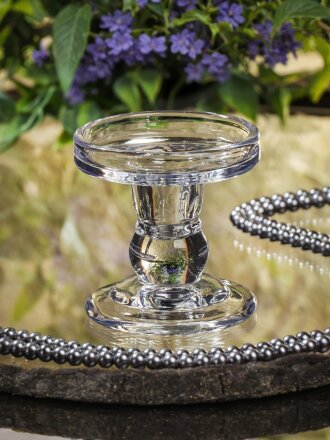 Подсвечник декоративный стекло, 1 свеча, 8х8.5х1 см, Классика, Y6-6506