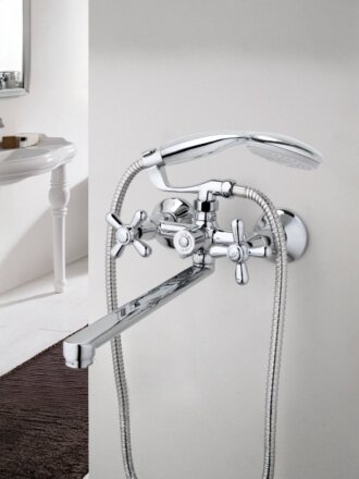 Смеситель для ванны, Frap, с кран-буксой, хром, F2225