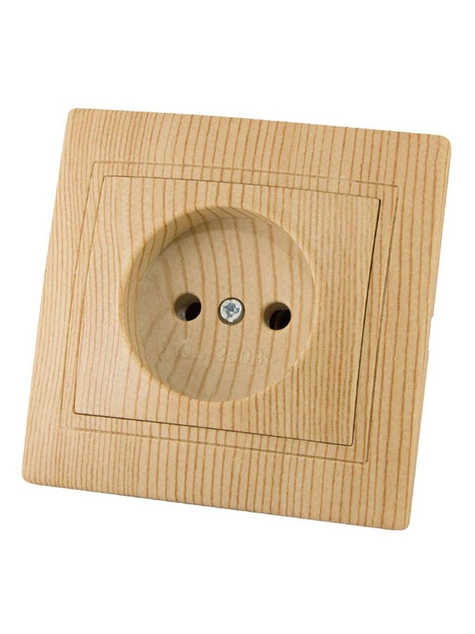 Розетка скрытой установки, 1 гнездо, без заземления, 10 А, 250 В, керамика, IP20, сосна, 2П, TDM Electric, Таймыр Эко, SQ1814-0211