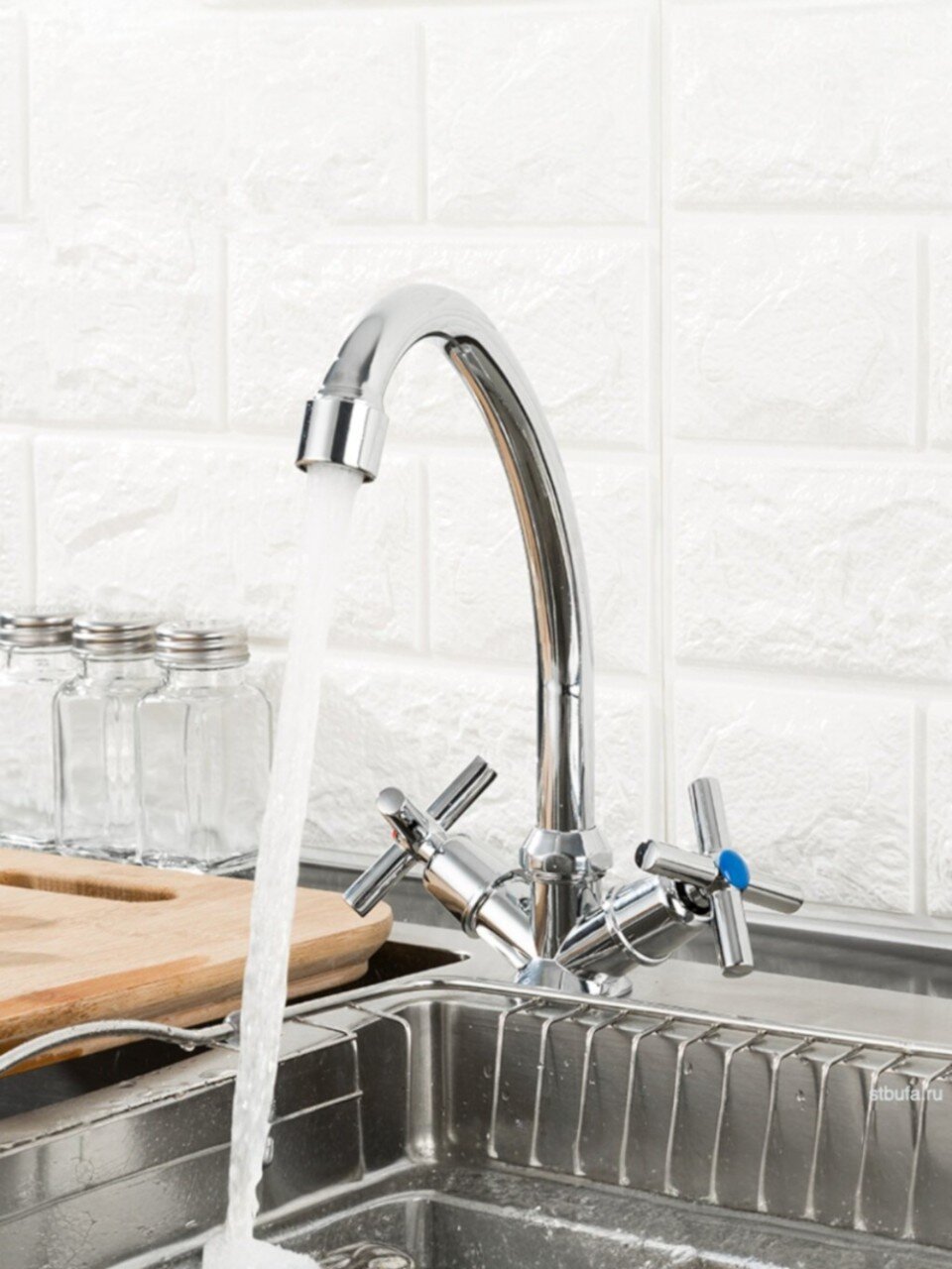 Смеситель для кухни, Frud, с кран-буксой, хром, R40112