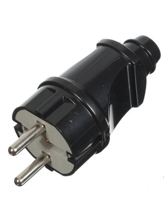 Вилка прямая, с заземлением, 16 А, 250 В, черная, TDM Electric, SQ1806-0004