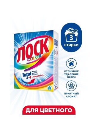 Стиральный порошок Лоск, 0.45 кг, автомат, для цветного белья, Color