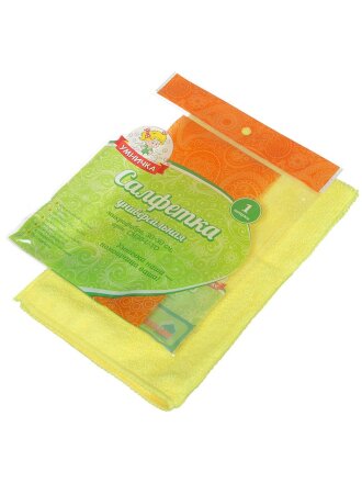 Салфетка бытовая для уборки, микрофибра, 30х30 см, Умничка, CM30-U-YO