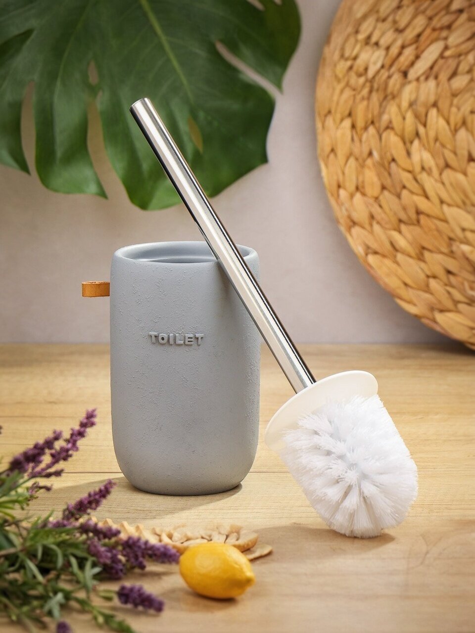 Ерш для туалета напольный, 12x10.2x16.1 см, пластик, серый, RE1158AA-TOH