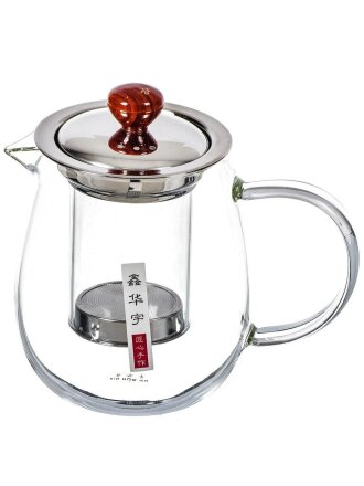 Чайник заварочный стекло, 0.6 л, с ситечком, Y4-3836