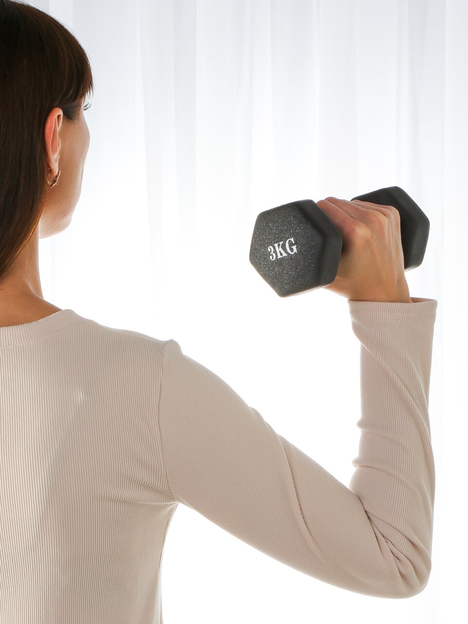 Гантель 3 кг, металл, чугун, неопреновая, в ассортименте, 105306