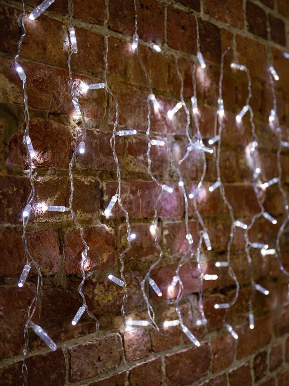 Гирлянда 160 ламп, 2х0.8 м, Дождь, свет белый, прозрачная, сетевая, 230В, 235-105