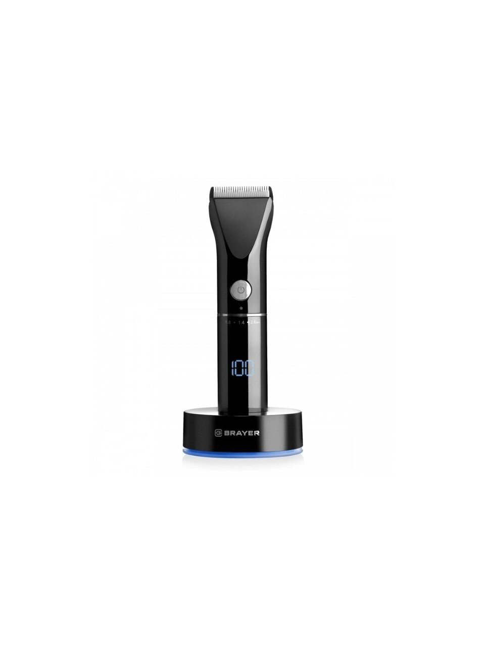 Машинка для стрижки, Brayer, 3400BR, аккумуляторная, 3 Вт, черная, 4 насадки, LED-дисплей