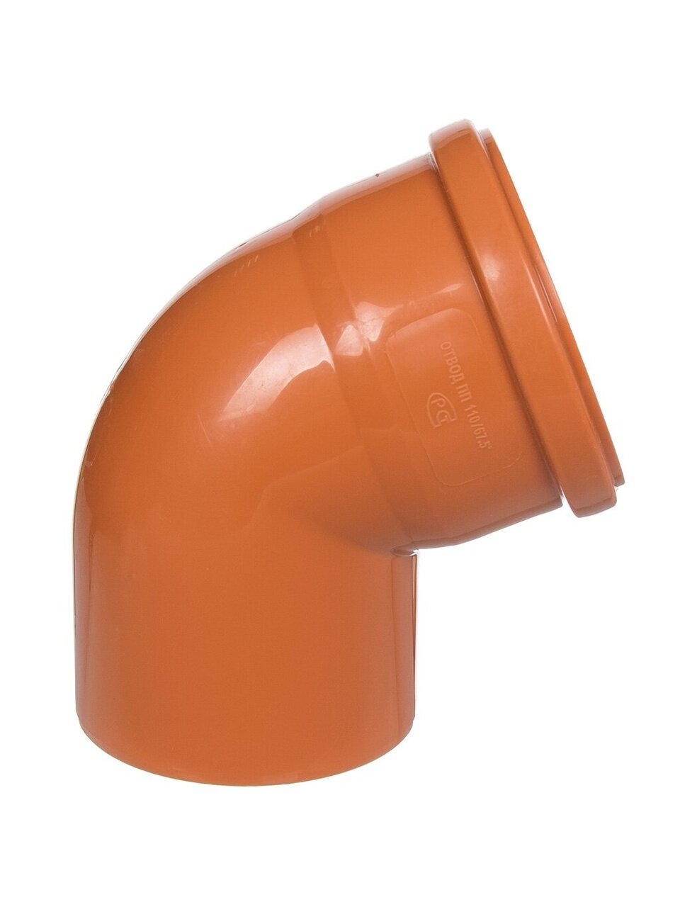 Уголок канализационный 110 мм, 67 °, РосТурПласт, наружный, рыжий, 36654