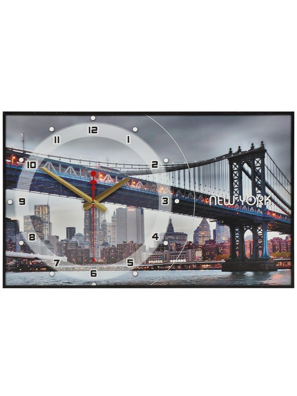 Часы настенные, 35х57 см, TopPosters, Нью-Йорк, Bl-2101